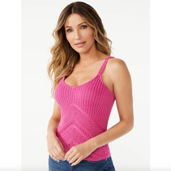 Sofia Jeans Sofia Vergara Crochet Tank Top XS Midi Skirt M Set Barbie Barbiecore - Picture 2 of 9